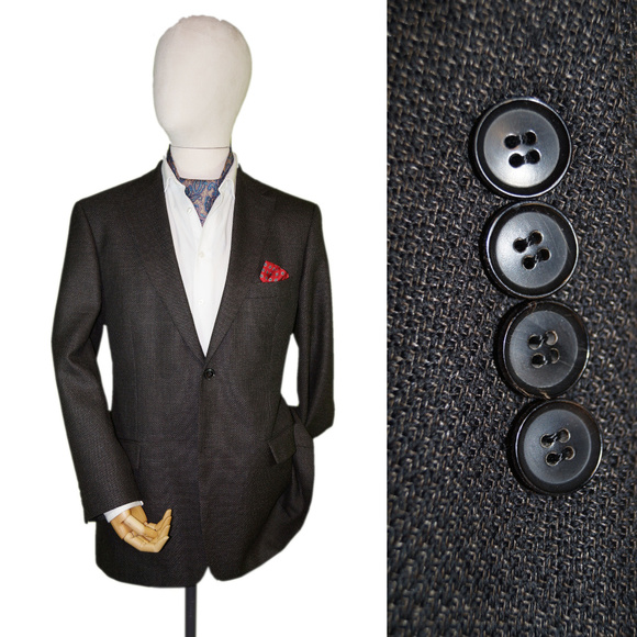 HUGO BOSS 44R CHARCOAL BROWN SPORT COAT